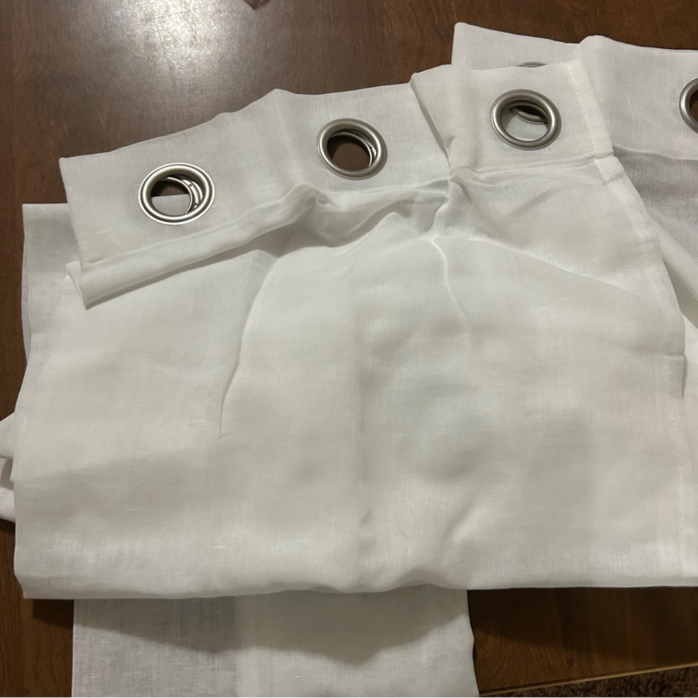 White linen blend curtains/drapes NWT